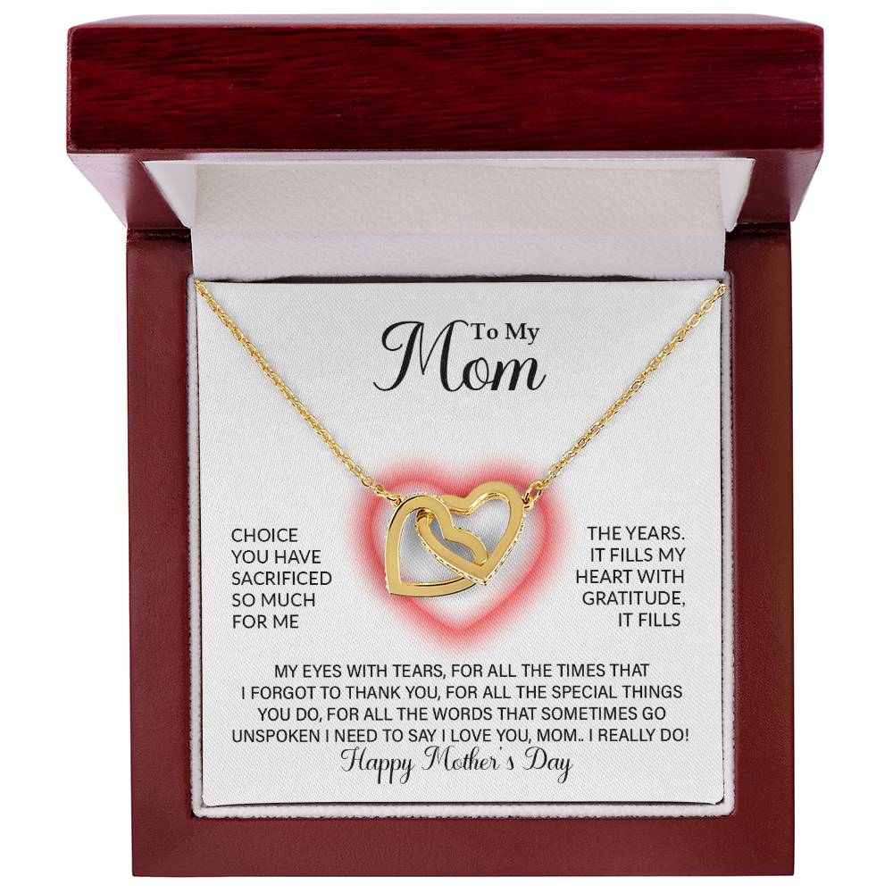 Interlocking Hearts Necklace (Yellow & White Gold Variants)