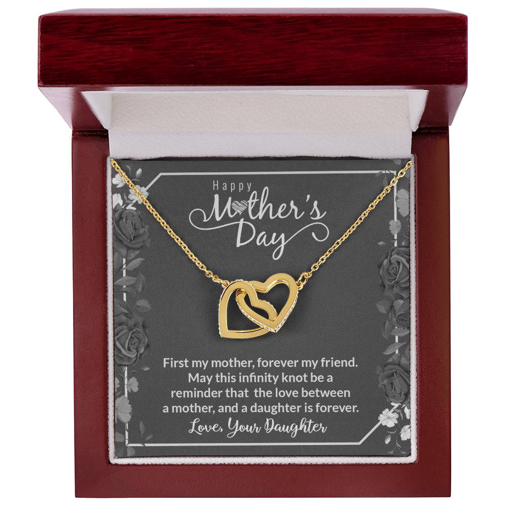 Interlocking Hearts Necklace (Yellow & White Gold Variants)
