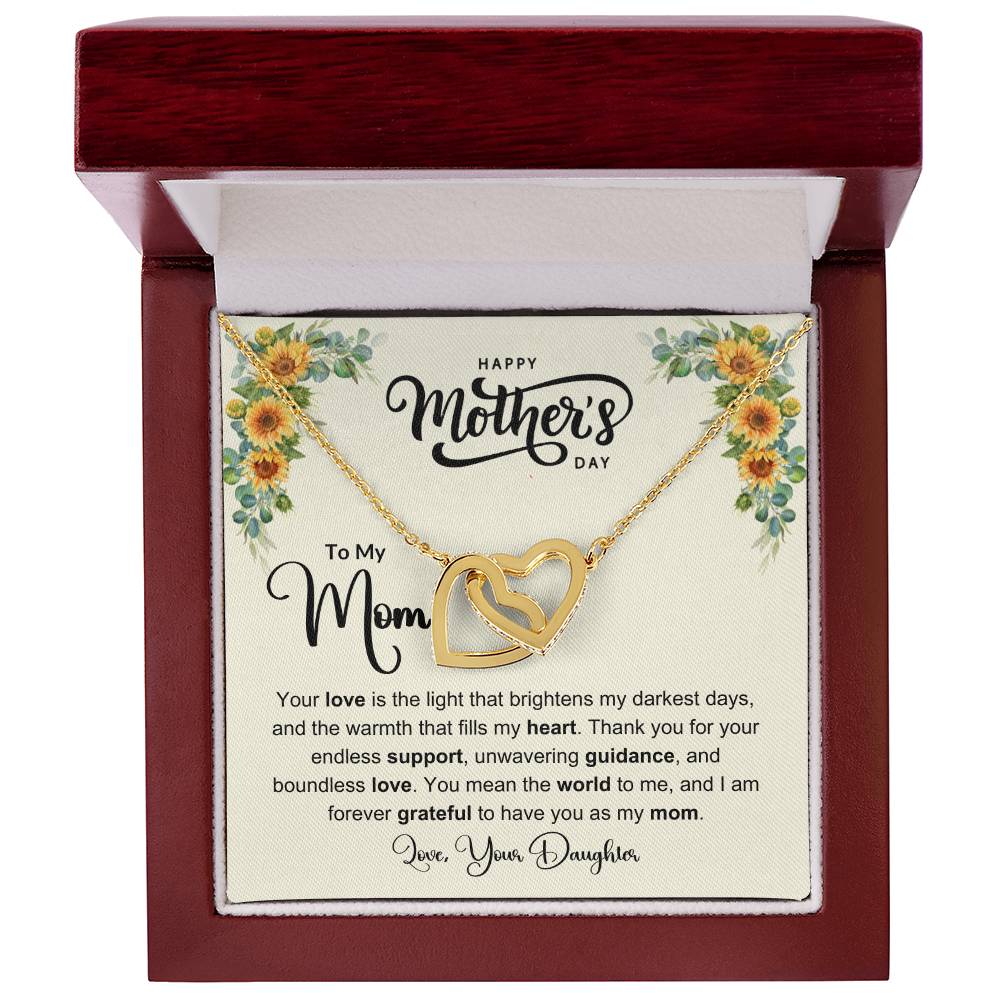 Interlocking Hearts Necklace (Yellow & White Gold Variants)