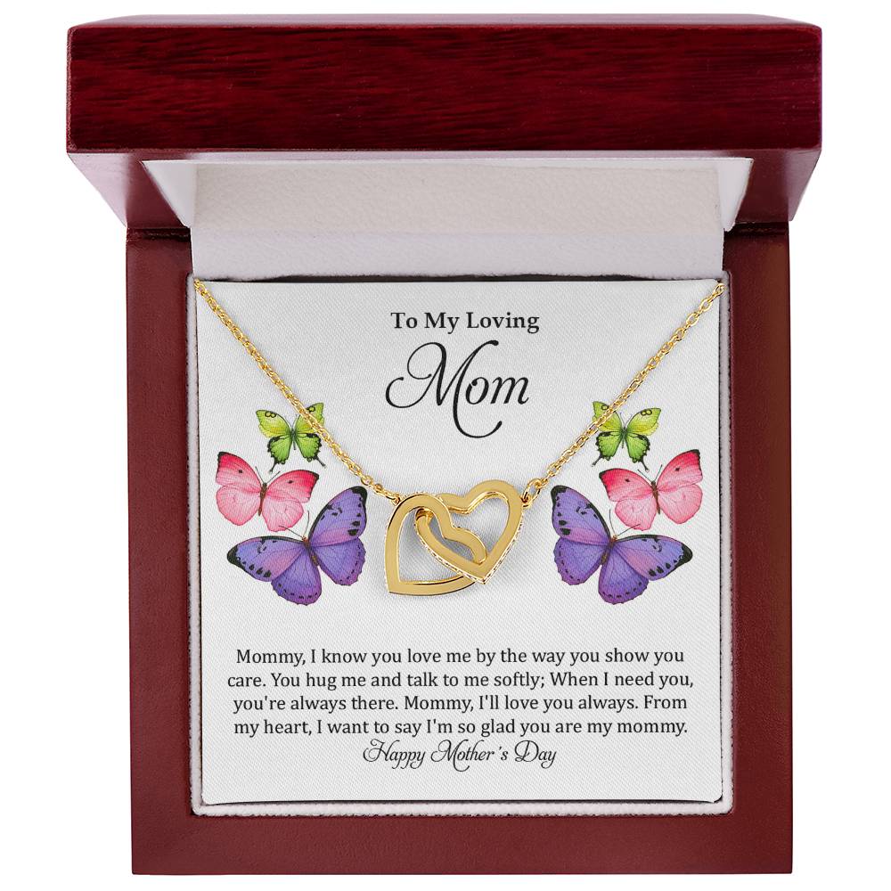 Interlocking Hearts Necklace (Yellow & White Gold Variants)