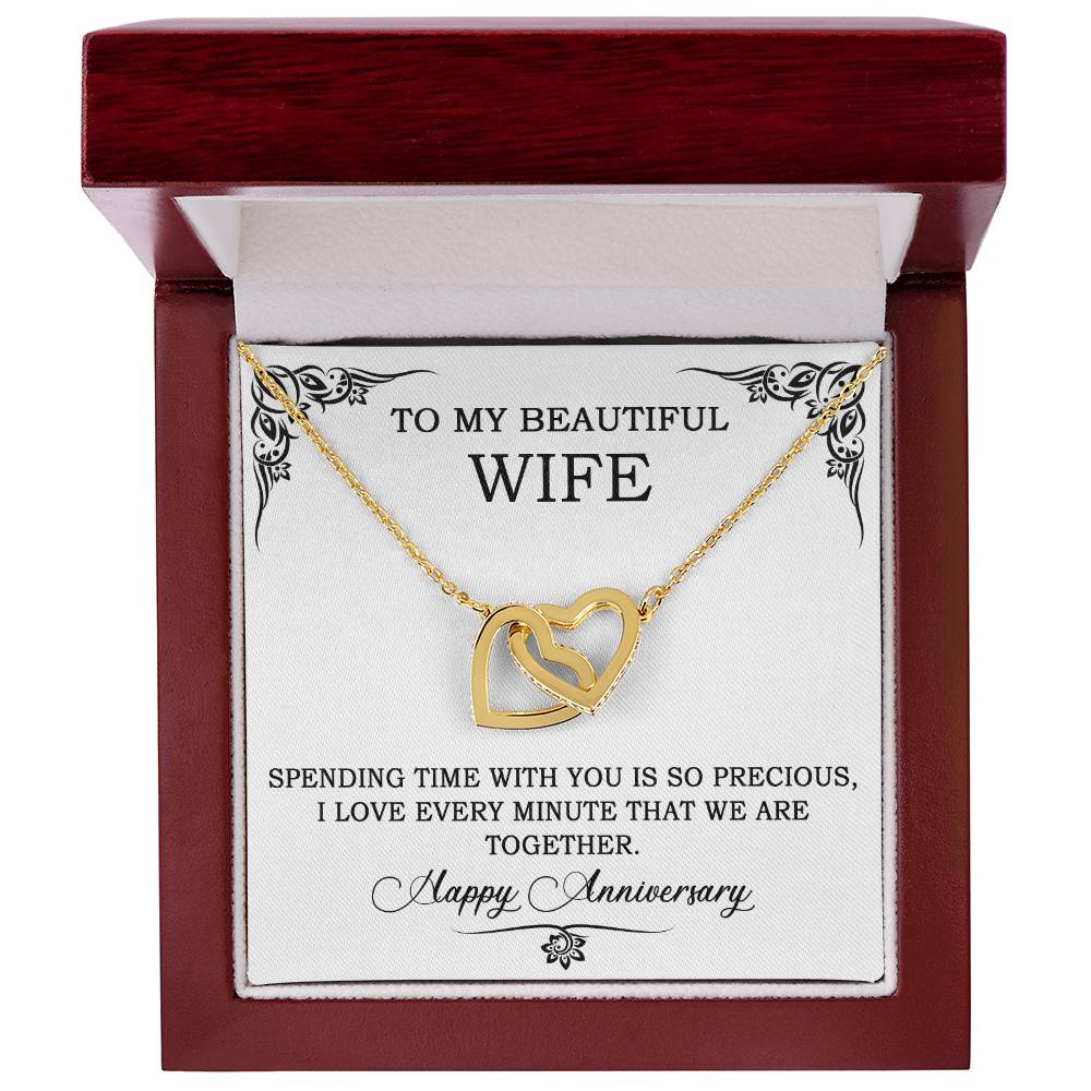 Searching for the ideal present for your beloved? Look no further! At Emporium Discounts, we offer a special Forever Love Necklace available in White Gold 14k or Yellow Gold 18k--buy now and enjoy 50% off!  To My Beautiful Wife, Spending time with you is so precious, I love every minute that we are together. Happy Anniversary