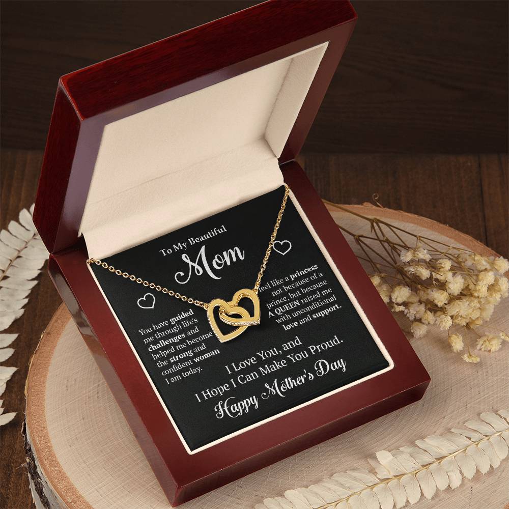 Interlocking Hearts Necklace (Yellow & White Gold Variants)