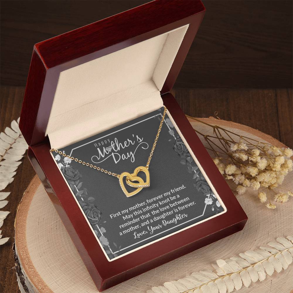 Interlocking Hearts Necklace (Yellow & White Gold Variants)