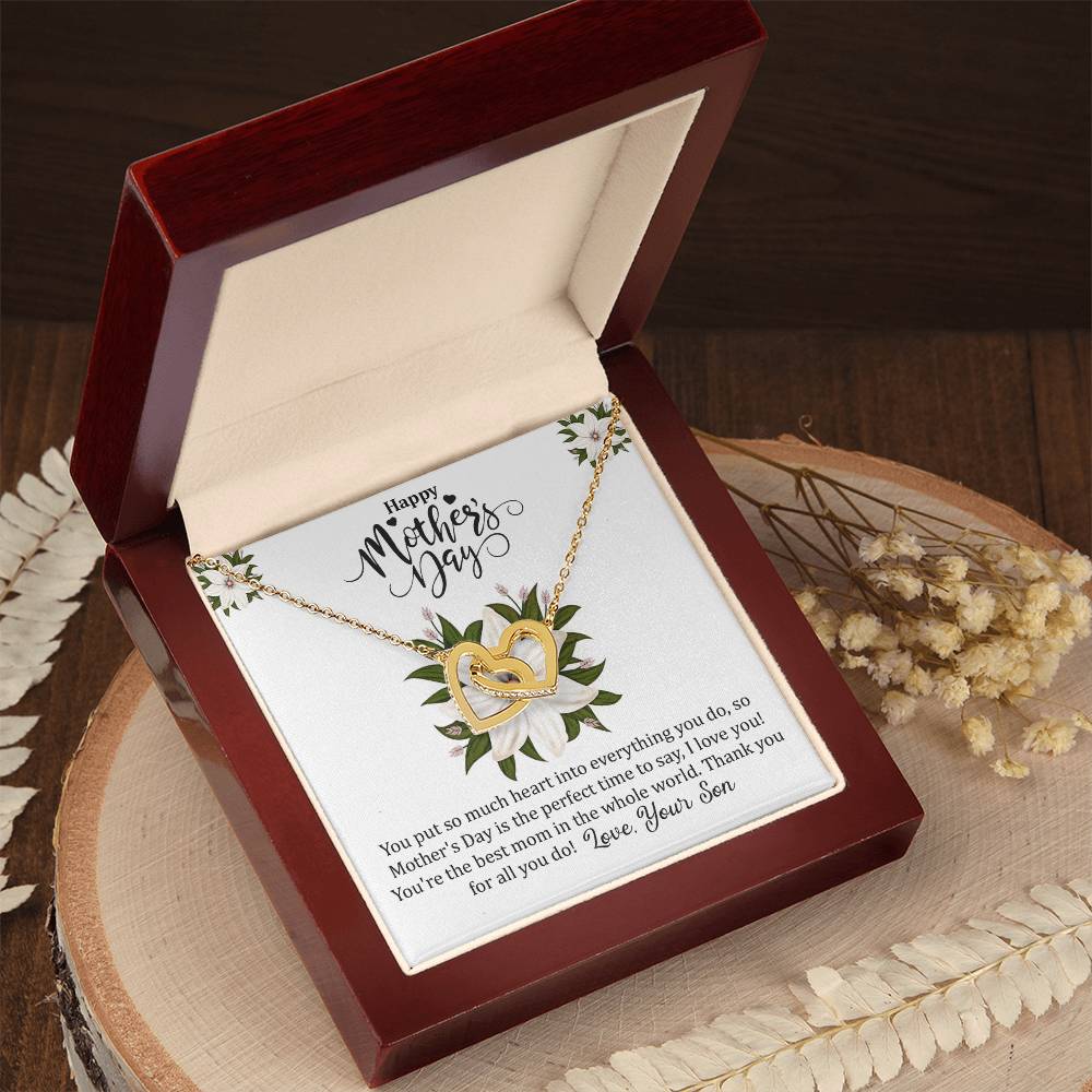 Interlocking Hearts Necklace (Yellow & White Gold Variants)