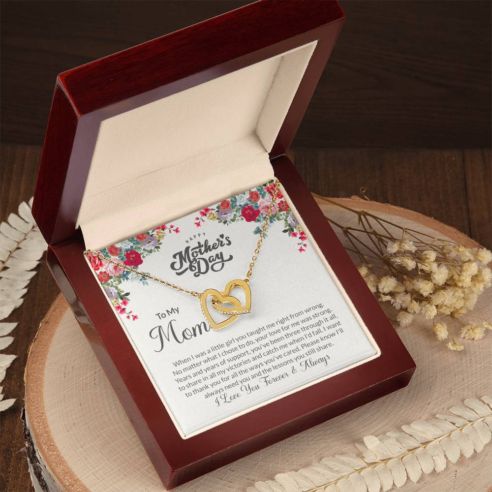 Interlocking Hearts Necklace (Yellow & White Gold Variants)