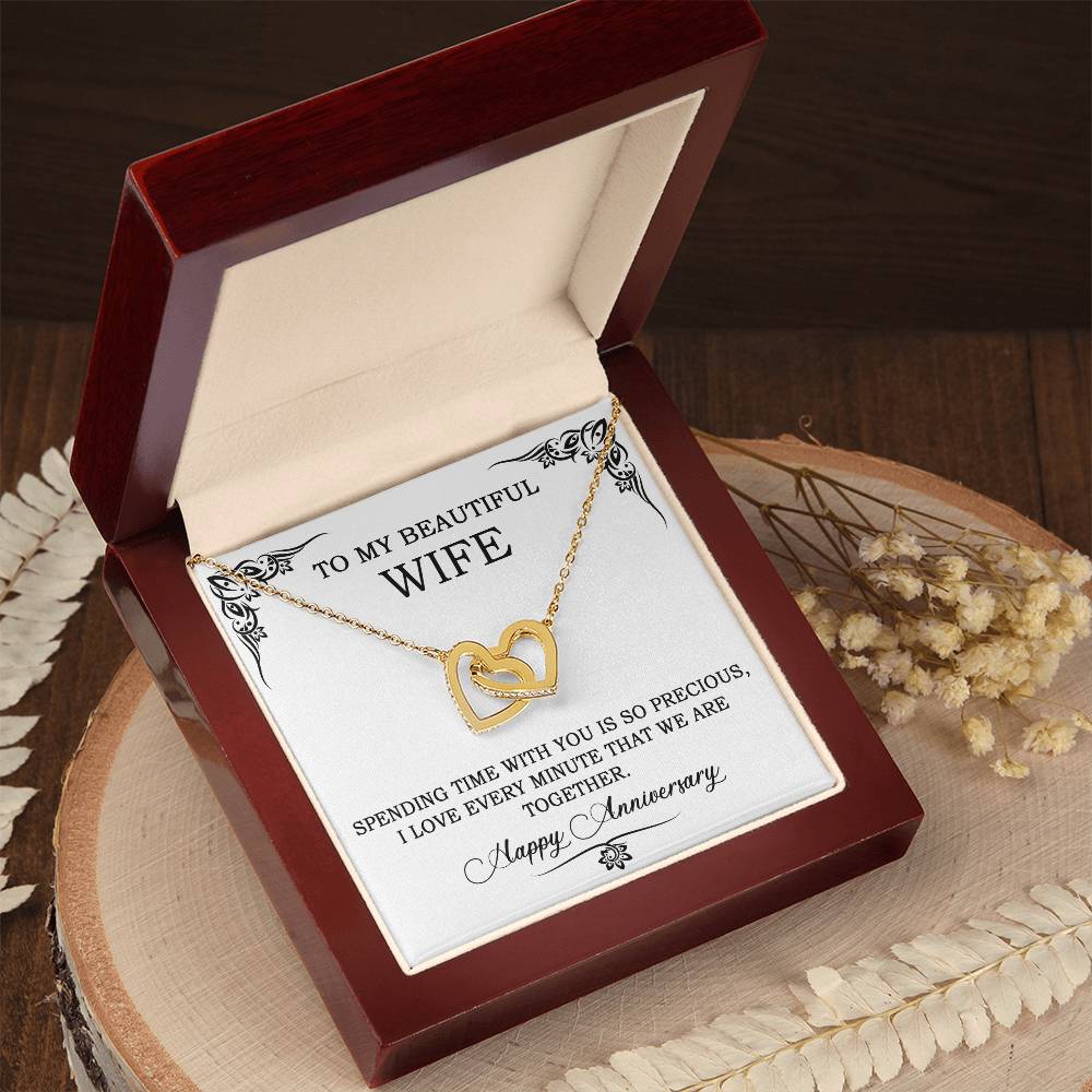 Searching for the ideal present for your beloved? Look no further! At Emporium Discounts, we offer a special Forever Love Necklace available in White Gold 14k or Yellow Gold 18k--buy now and enjoy 50% off!  To My Beautiful Wife, Spending time with you is so precious, I love every minute that we are together. Happy Anniversary