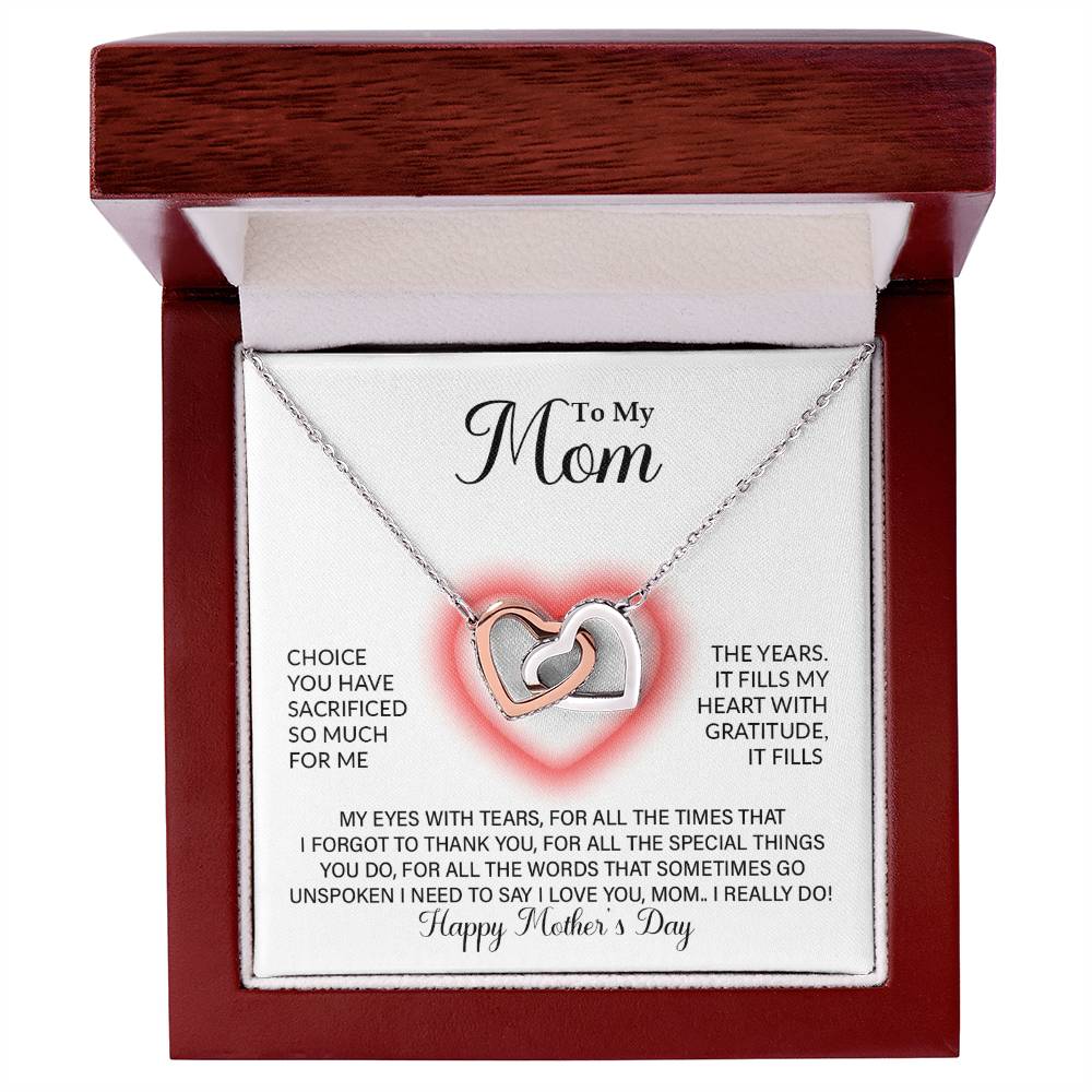 Interlocking Hearts Necklace (Yellow & White Gold Variants)