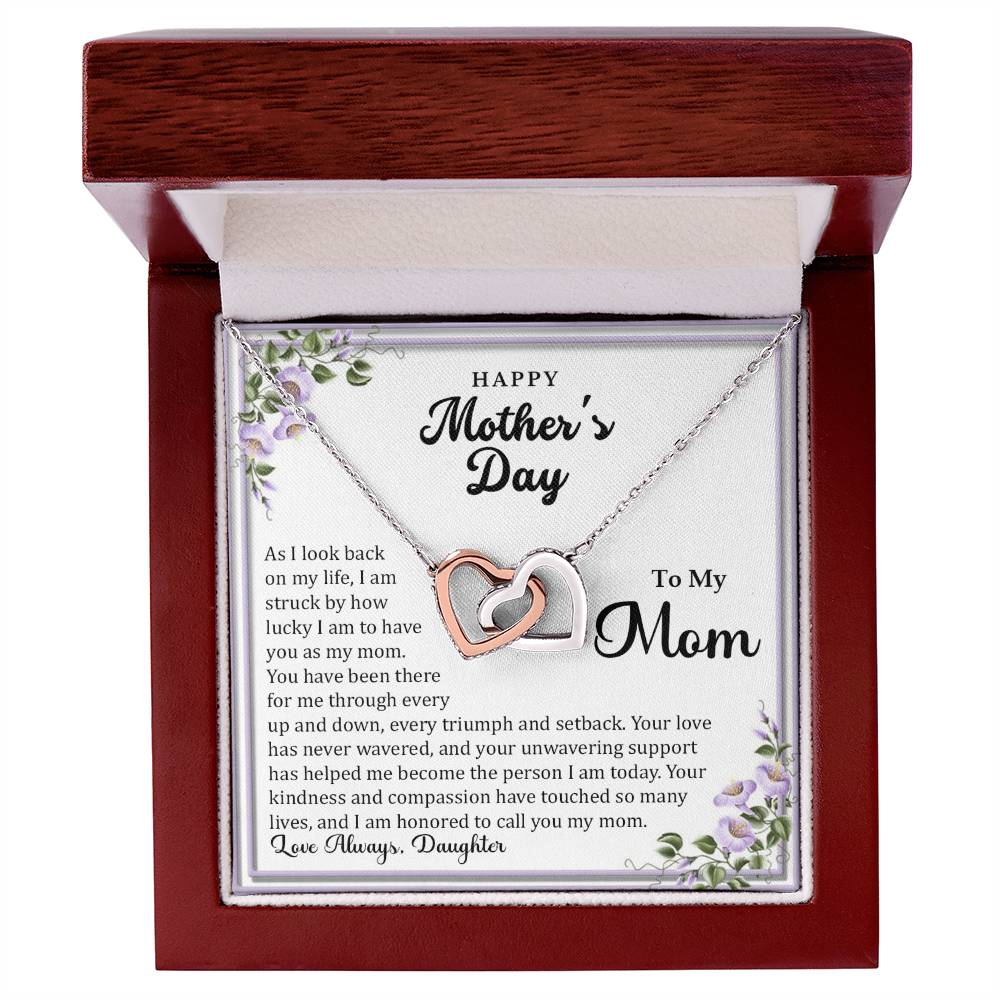 Interlocking Hearts Necklace (Yellow & White Gold Variants)