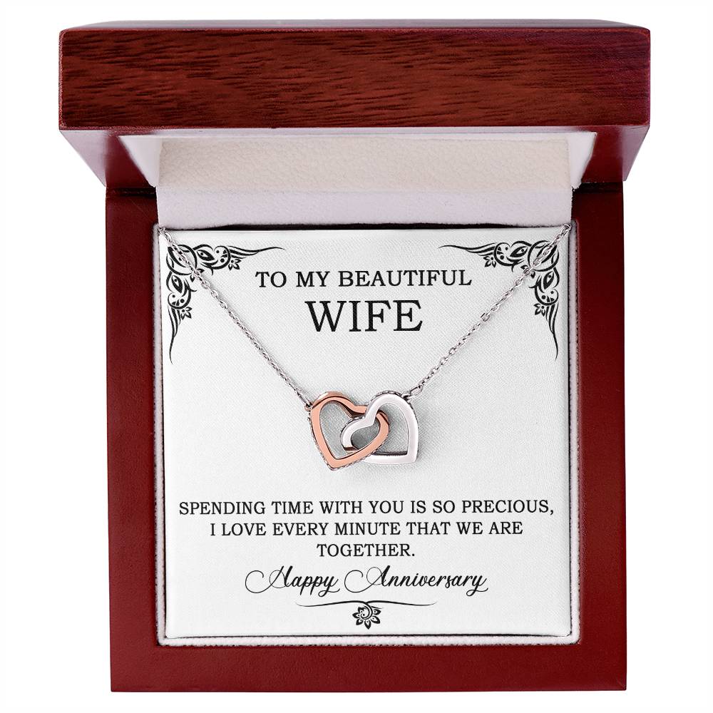 Searching for the ideal present for your beloved? Look no further! At Emporium Discounts, we offer a special Forever Love Necklace available in White Gold 14k or Yellow Gold 18k--buy now and enjoy 50% off!  To My Beautiful Wife, Spending time with you is so precious, I love every minute that we are together. Happy Anniversary