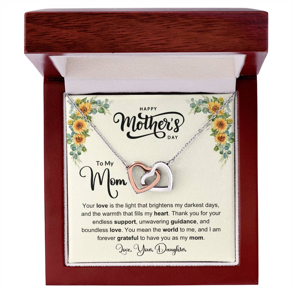 Interlocking Hearts Necklace (Yellow & White Gold Variants)