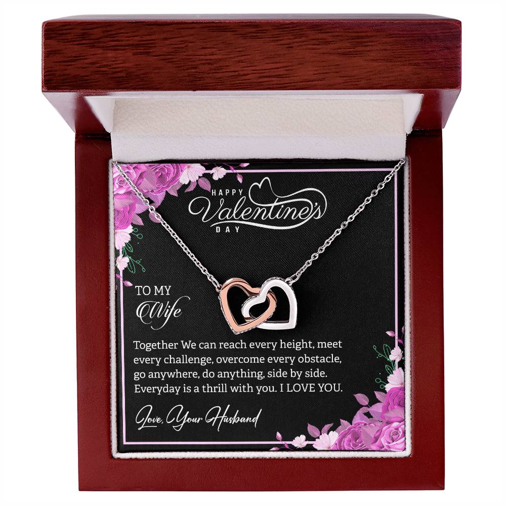 Interlocking Hearts Necklace Yellow & White Gold Necklace