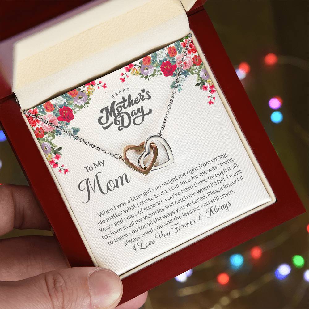 Interlocking Hearts Necklace (Yellow & White Gold Variants)