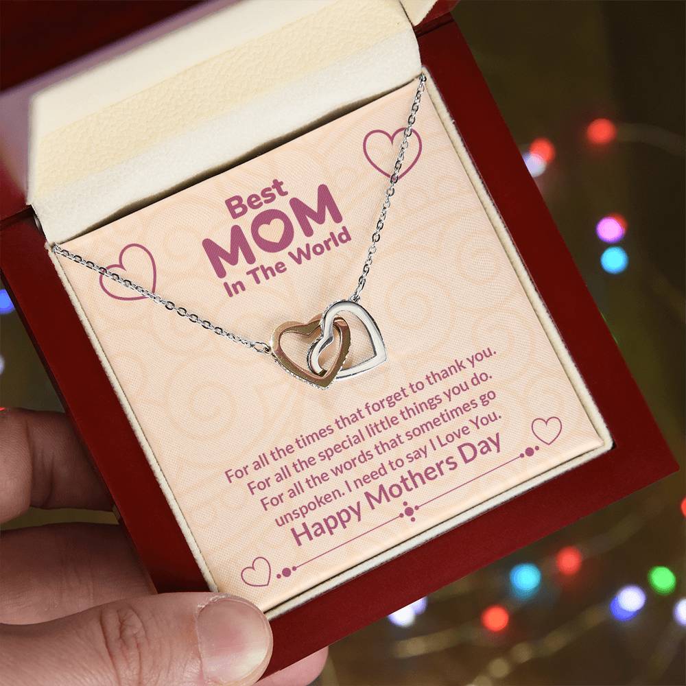 Interlocking Hearts Necklace (Yellow & White Gold Variants)