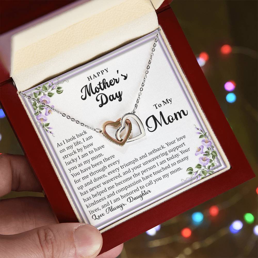 Interlocking Hearts Necklace (Yellow & White Gold Variants)