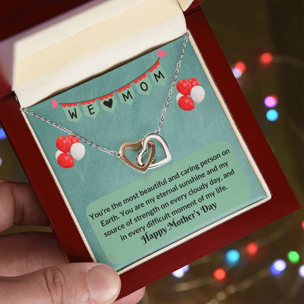 Interlocking Hearts Necklace (Yellow & White Gold Variants)