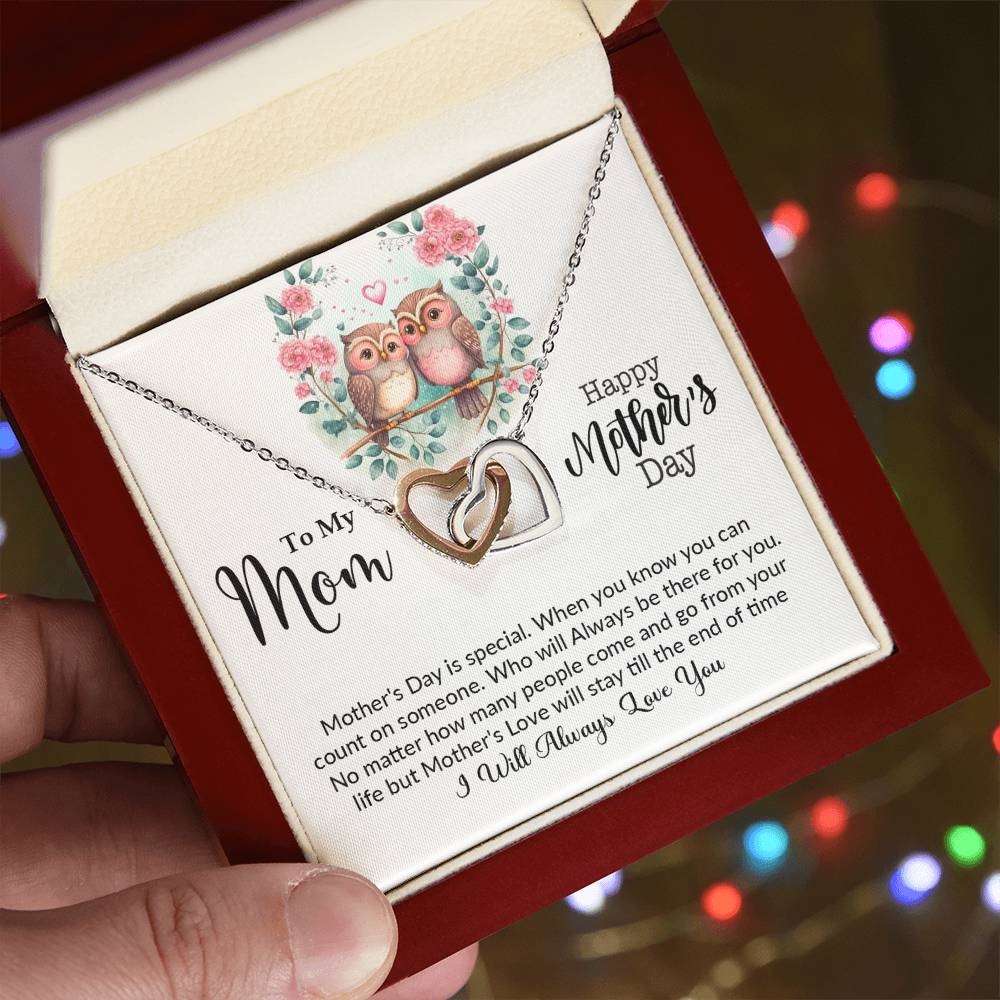Interlocking Hearts Necklace (Yellow & White Gold Variants)