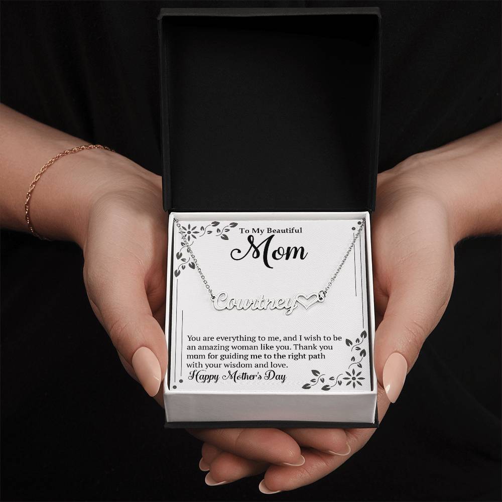 Name Necklace + Heart Character