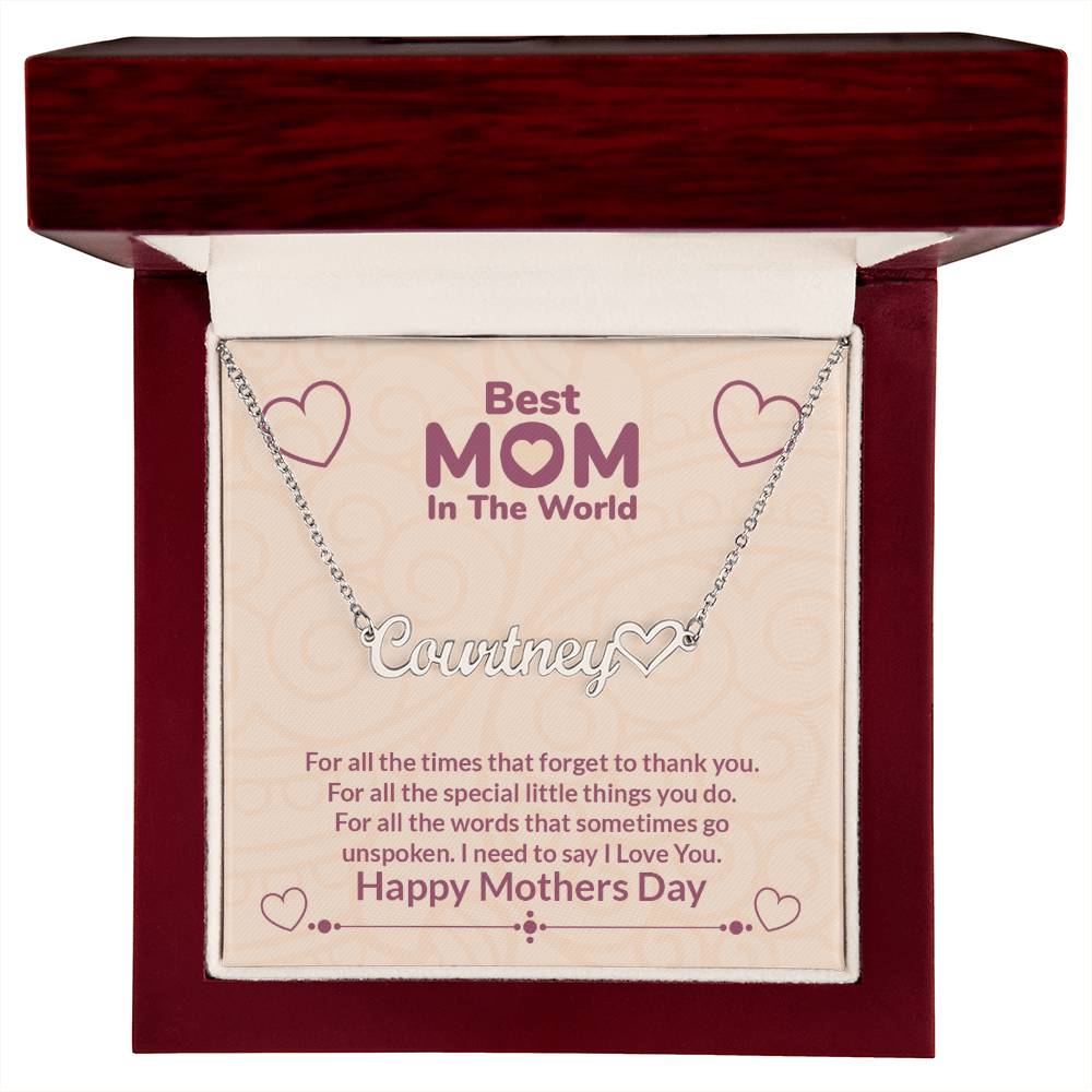 Name Necklace + Heart Character
