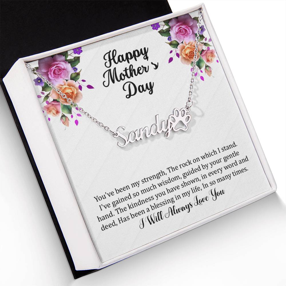 Name Necklace + Paw Print Character
