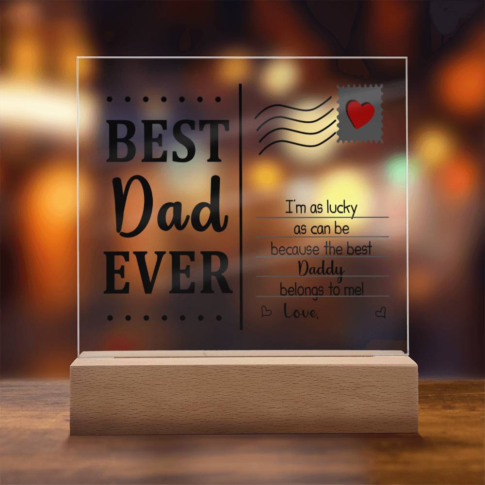 The Best Dad Ever Acrylic Post Card is a perfect choice to show your gratitude for your dad's efforts.  Personalise it with your name at the end of the message. It's a unique gift that will last a lifetime - bring a smile to your dad's face with this precious token of appreciation.  Don't forget to add a heartfelt message to solidify the love you have for your dad.