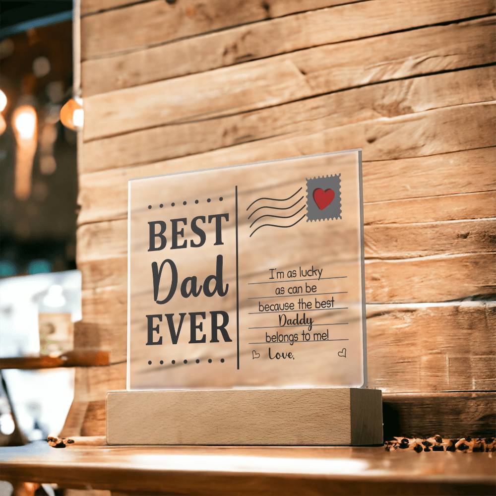The Best Dad Ever Acrylic Post Card is a perfect choice to show your gratitude for your dad's efforts.  Personalise it with your name at the end of the message. It's a unique gift that will last a lifetime - bring a smile to your dad's face with this precious token of appreciation.  Don't forget to add a heartfelt message to solidify the love you have for your dad.