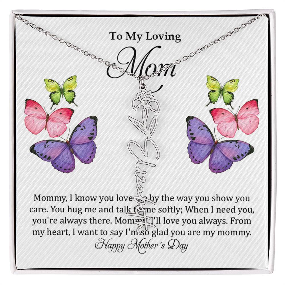 Flower Name Necklace