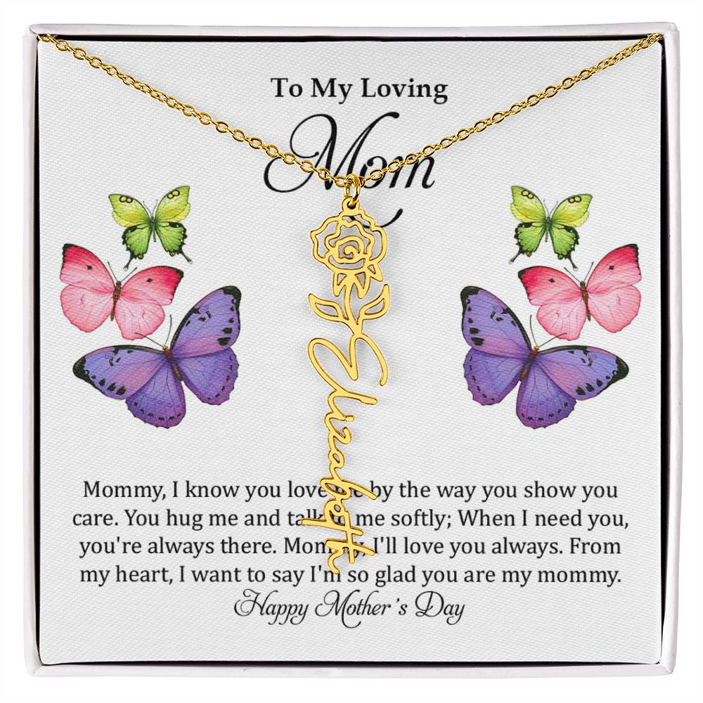 Flower Name Necklace