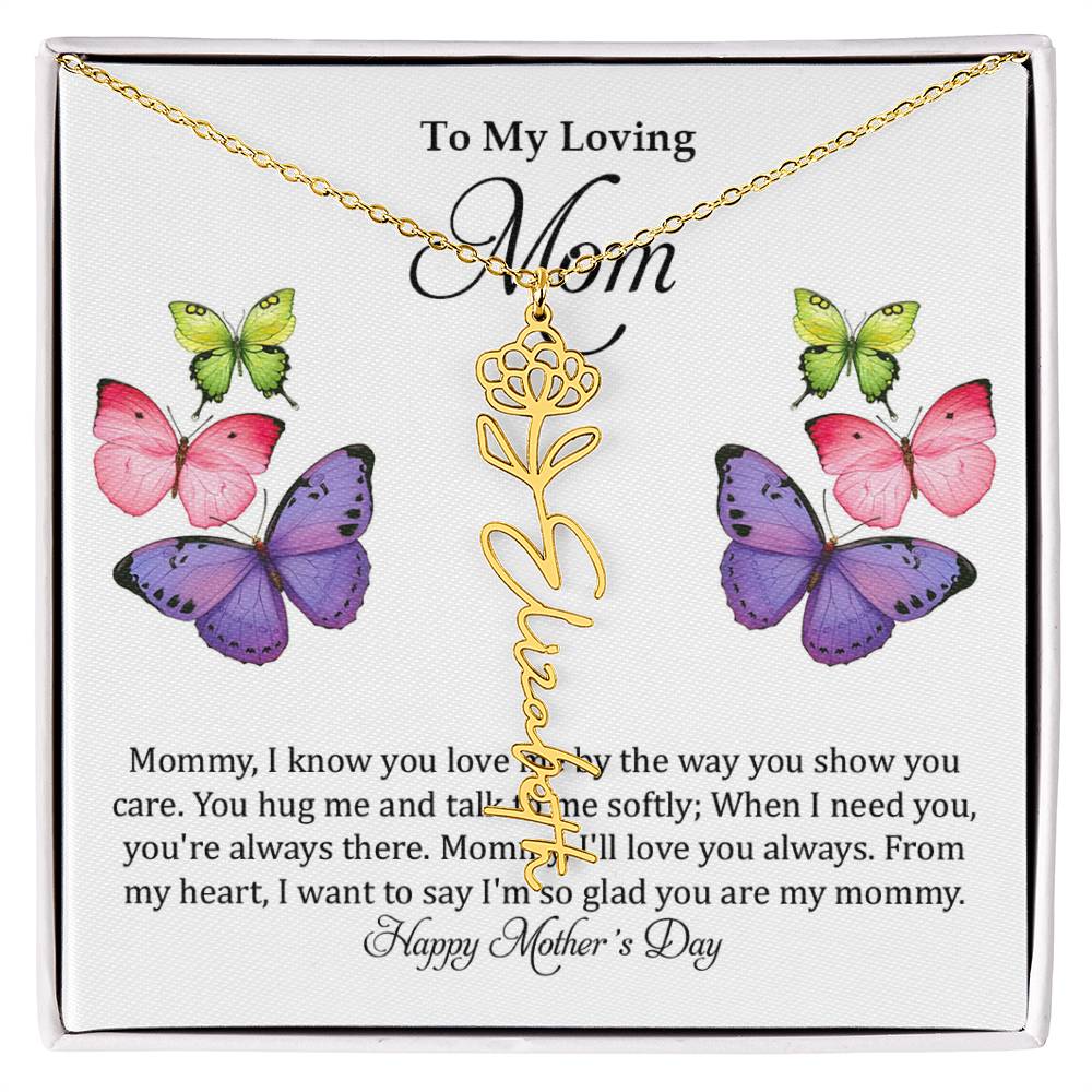 Flower Name Necklace