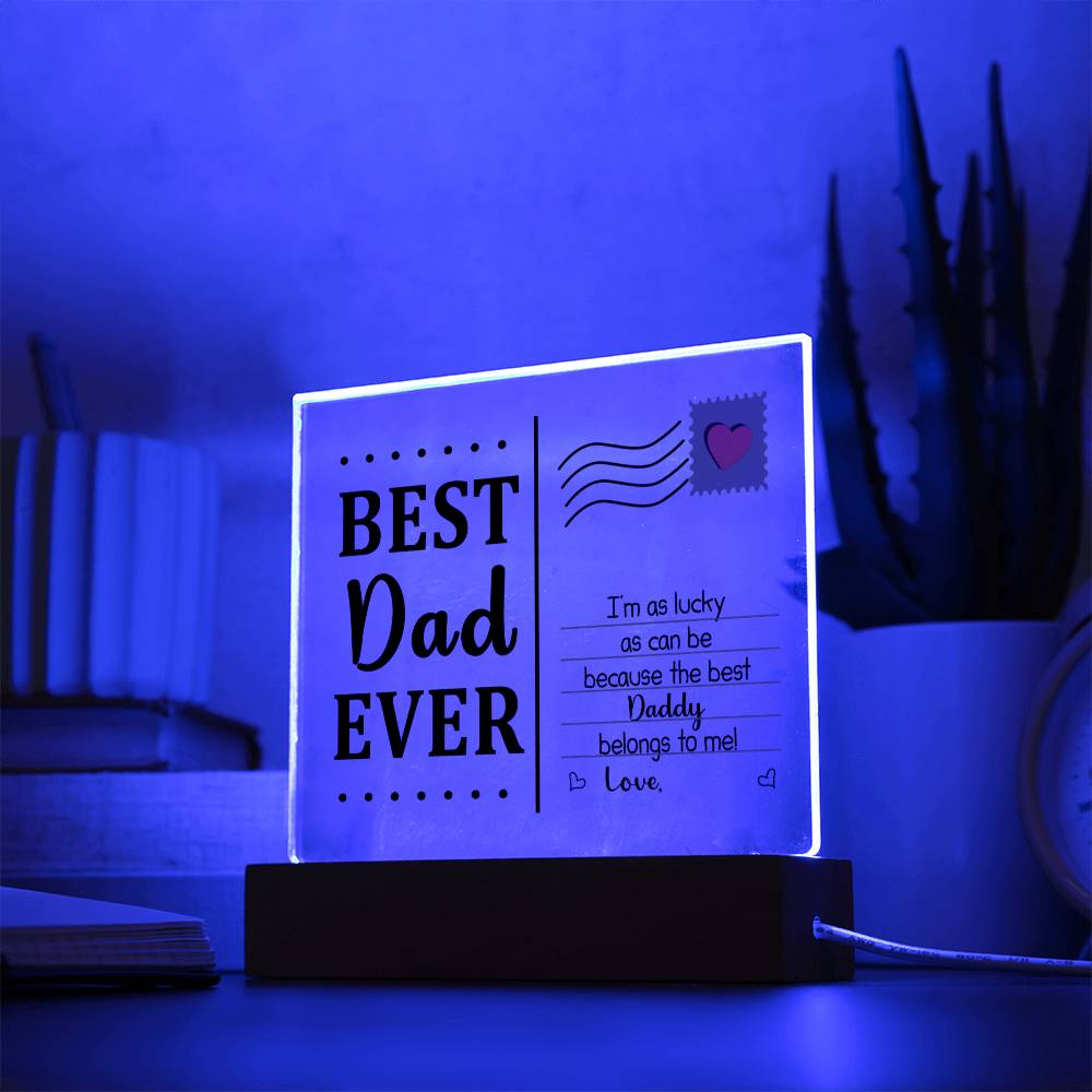The Best Dad Ever Acrylic Post Card is a perfect choice to show your gratitude for your dad's efforts.  Personalise it with your name at the end of the message. It's a unique gift that will last a lifetime - bring a smile to your dad's face with this precious token of appreciation.  Don't forget to add a heartfelt message to solidify the love you have for your dad.