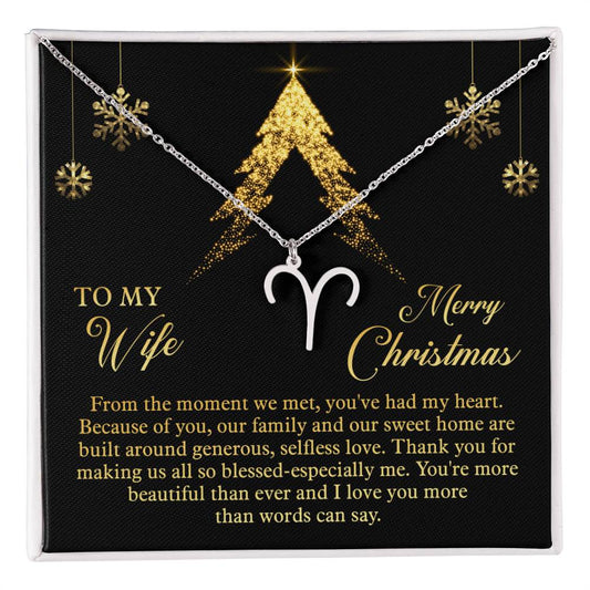 Zodiac Symbol Necklace To My Wife Merry Christmas