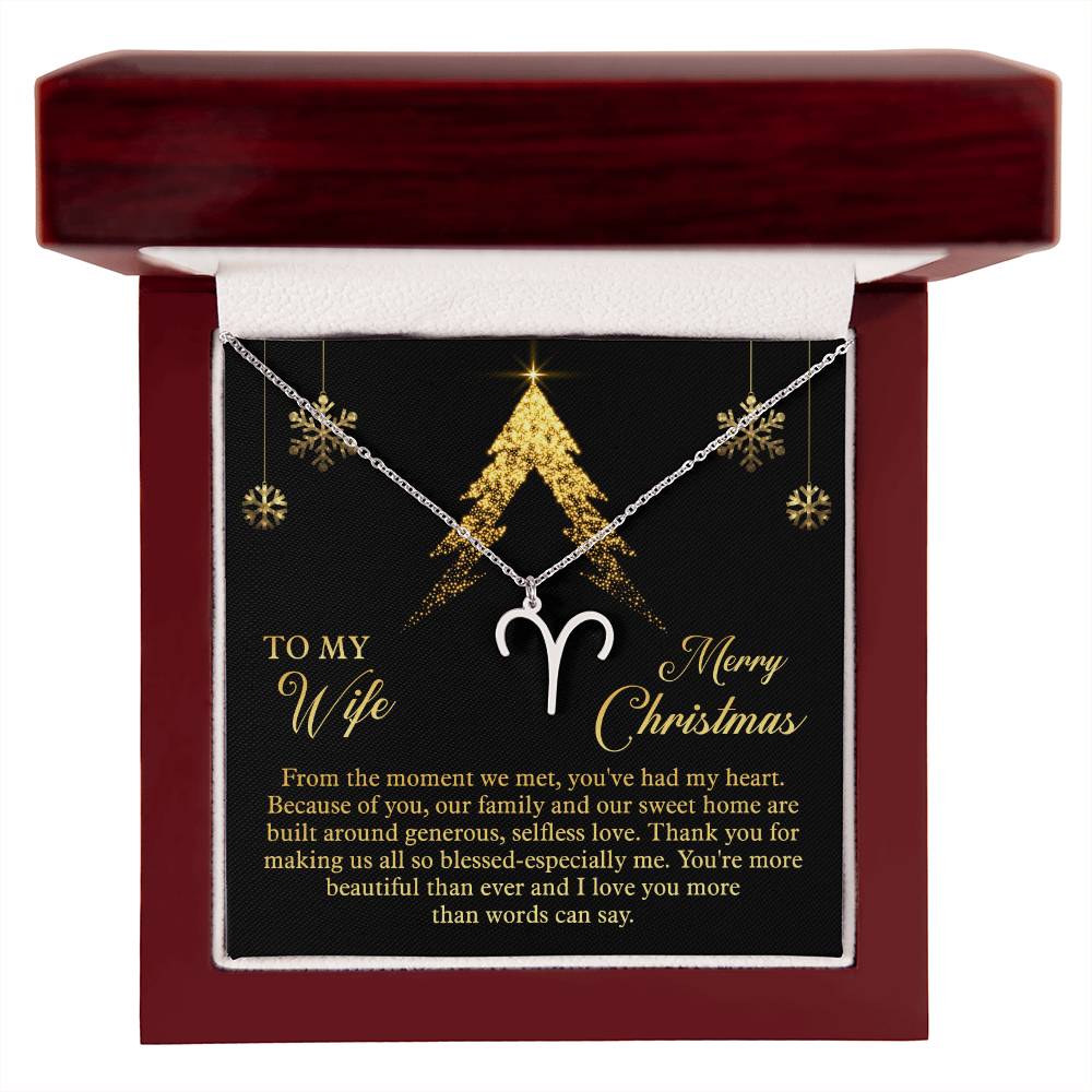 Zodiac Symbol Necklace To My Wife Merry Christmas