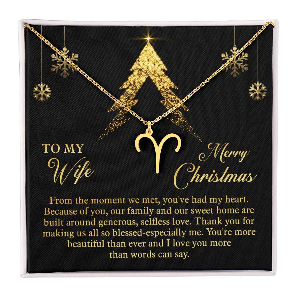 Zodiac Symbol Necklace To My Wife Merry Christmas