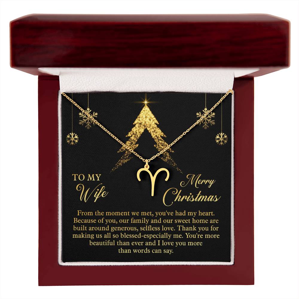 Zodiac Symbol Necklace To My Wife Merry Christmas