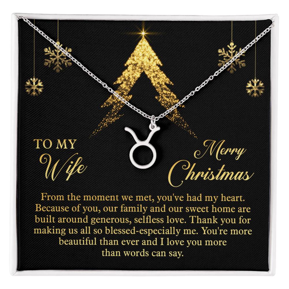 Zodiac Symbol Necklace To My Wife Merry Christmas