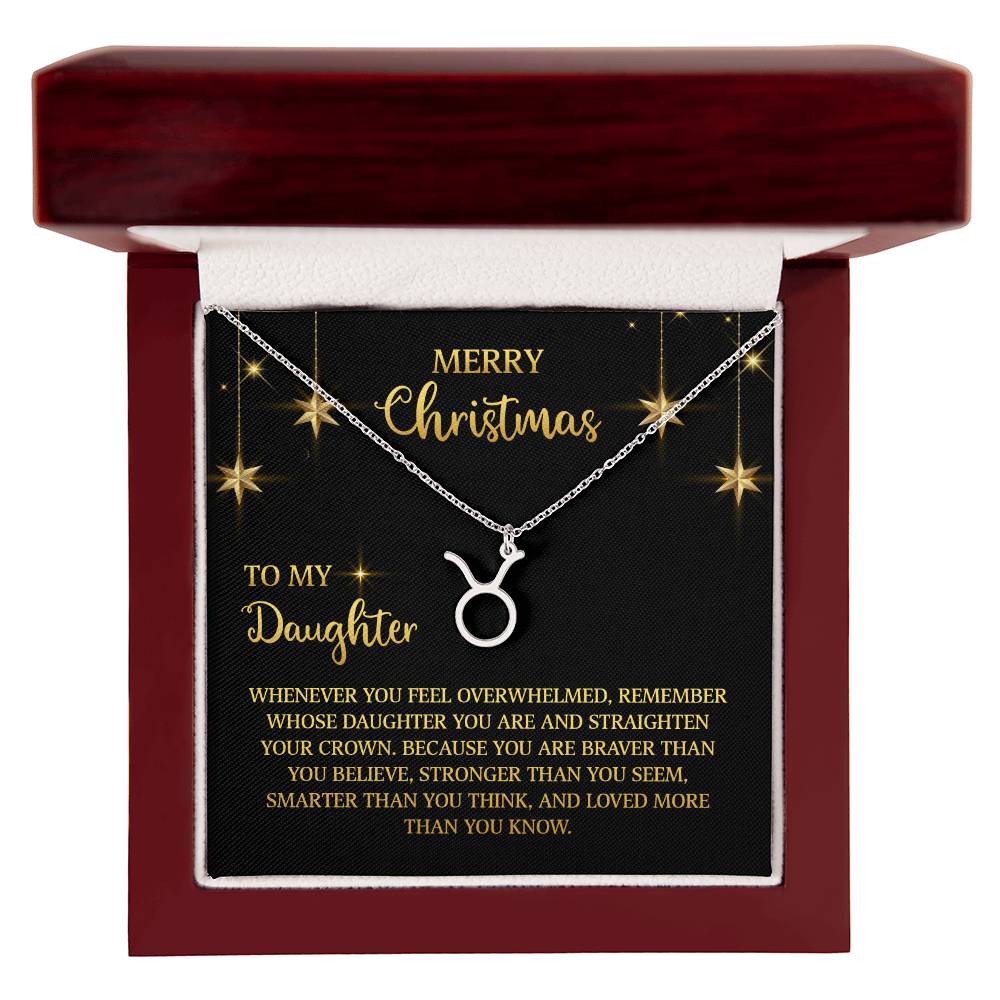 Zodiac Symbol Necklace Merry Christmas To My Daugther