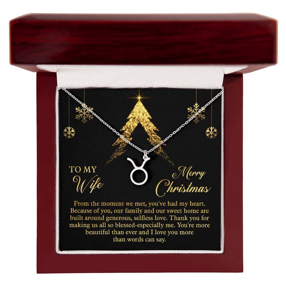 Zodiac Symbol Necklace To My Wife Merry Christmas
