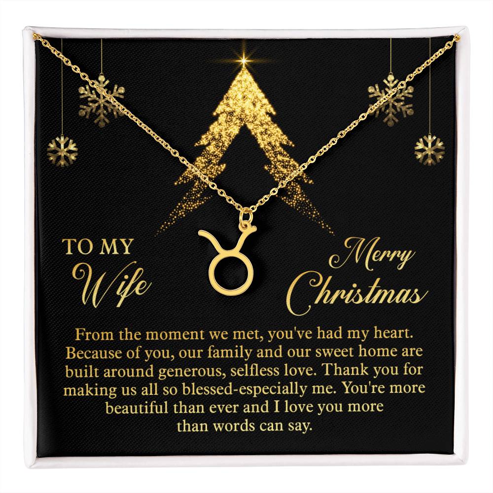 Zodiac Symbol Necklace To My Wife Merry Christmas