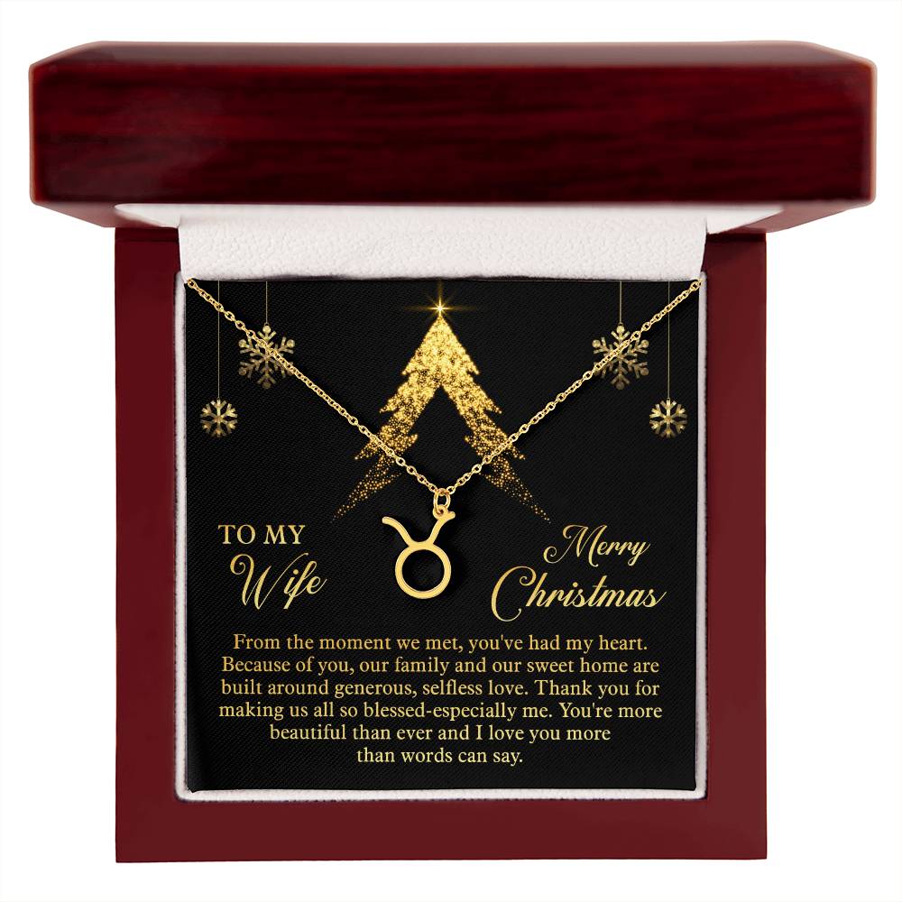 Zodiac Symbol Necklace To My Wife Merry Christmas