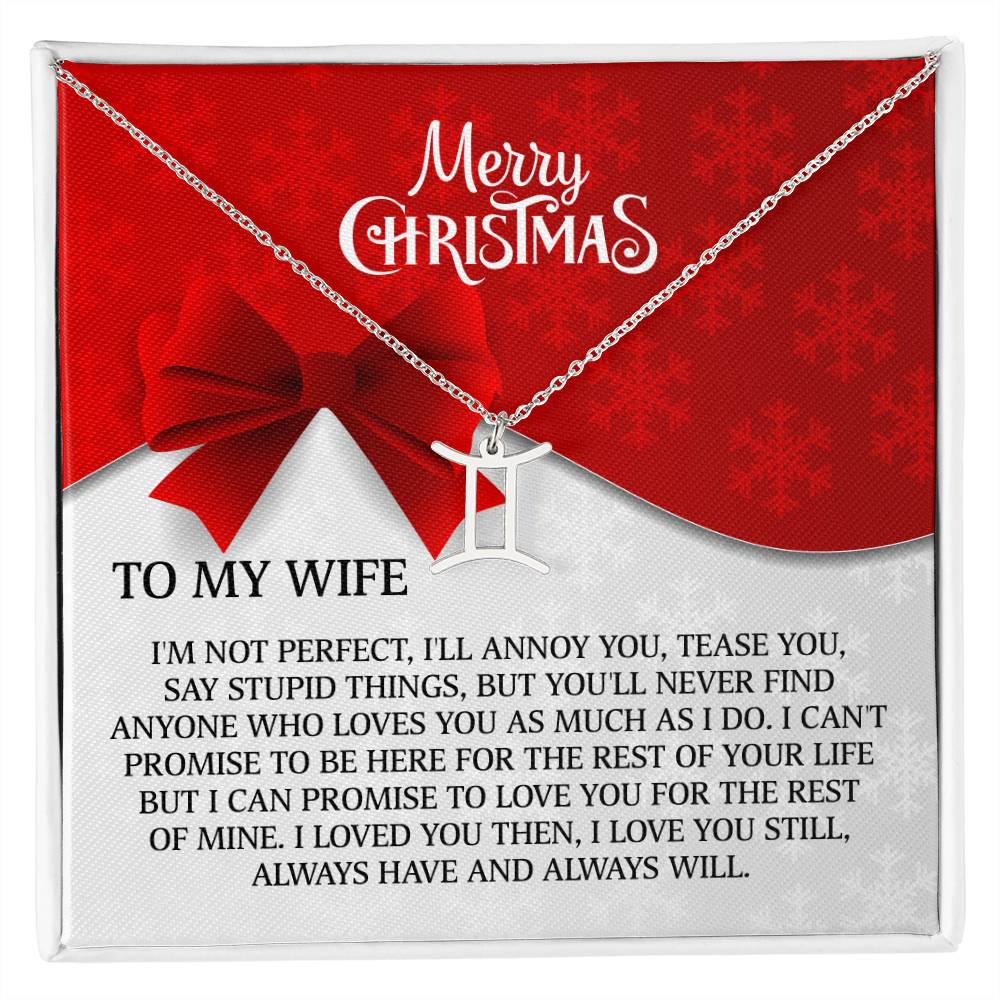 Zodiac Symbol Necklace To My Wife Merry Christmas
