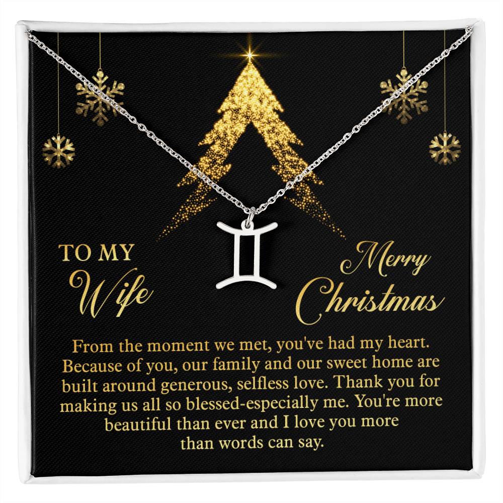 Zodiac Symbol Necklace To My Wife Merry Christmas
