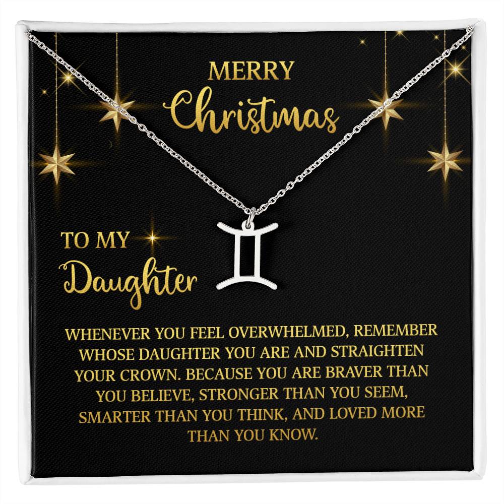 Zodiac Symbol Necklace Merry Christmas To My Daugther