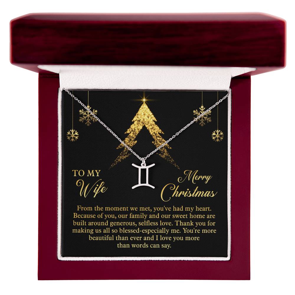 Zodiac Symbol Necklace To My Wife Merry Christmas