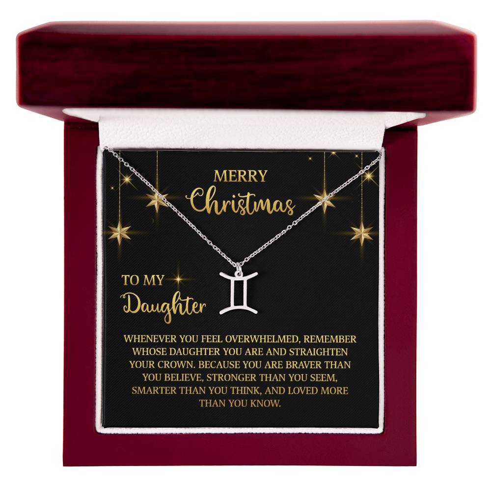 Zodiac Symbol Necklace Merry Christmas To My Daugther