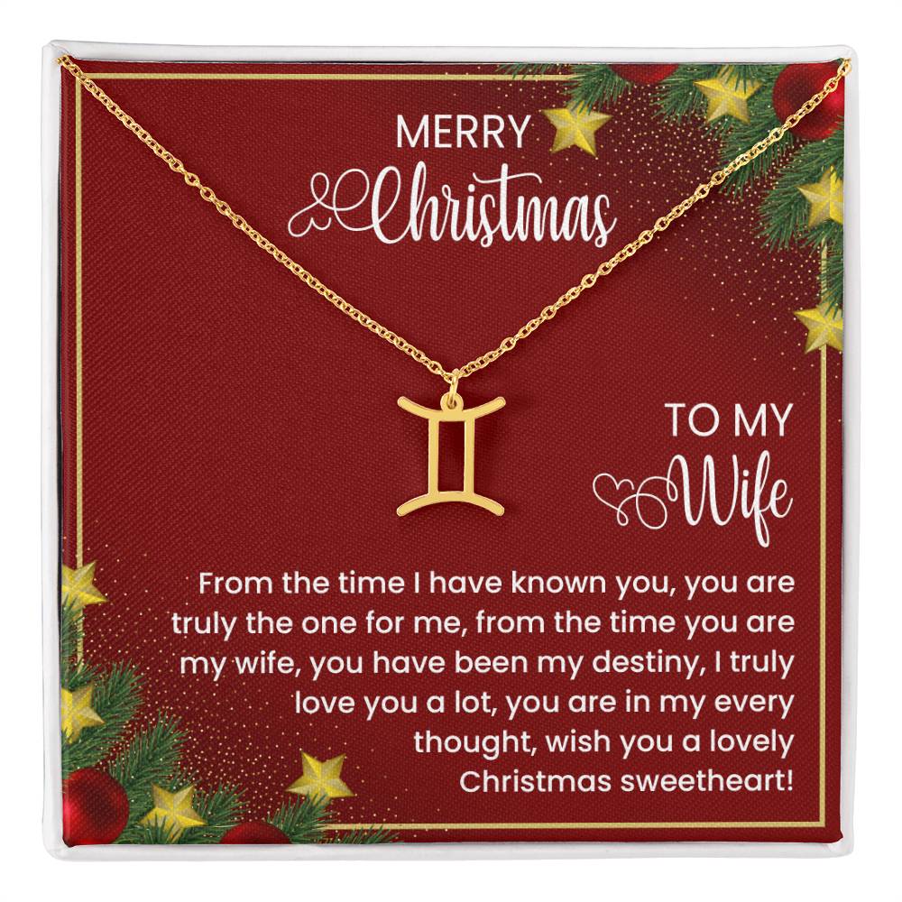 Zodiac Symbol Necklace To My Wife Merry Christmas