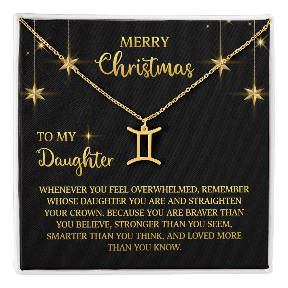 Zodiac Symbol Necklace Merry Christmas To My Daugther