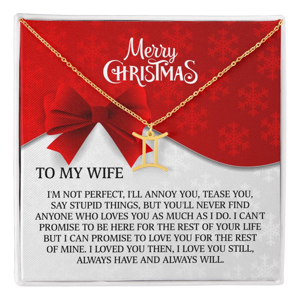 Zodiac Symbol Necklace To My Wife Merry Christmas