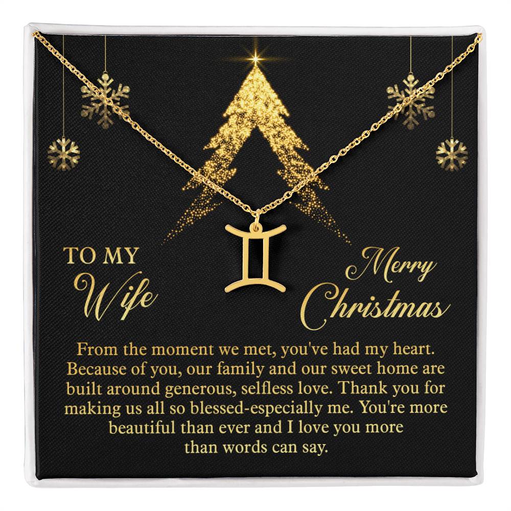 Zodiac Symbol Necklace To My Wife Merry Christmas