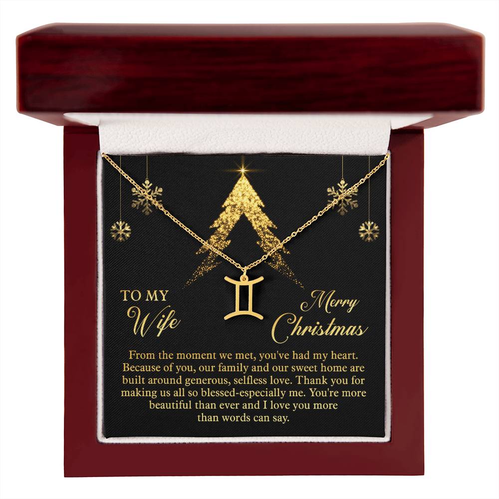 Zodiac Symbol Necklace To My Wife Merry Christmas
