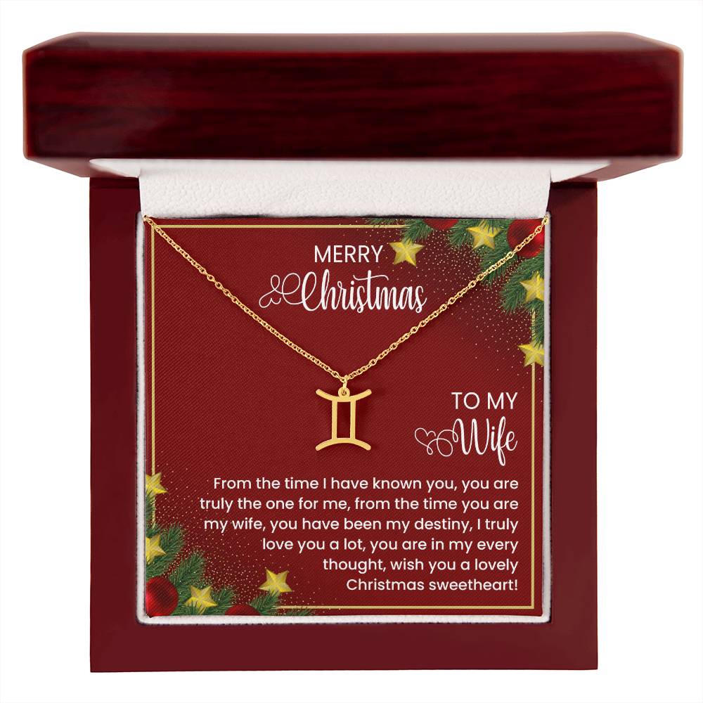 Zodiac Symbol Necklace To My Wife Merry Christmas