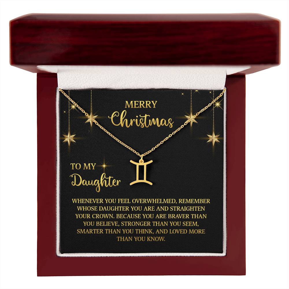Zodiac Symbol Necklace Merry Christmas To My Daugther